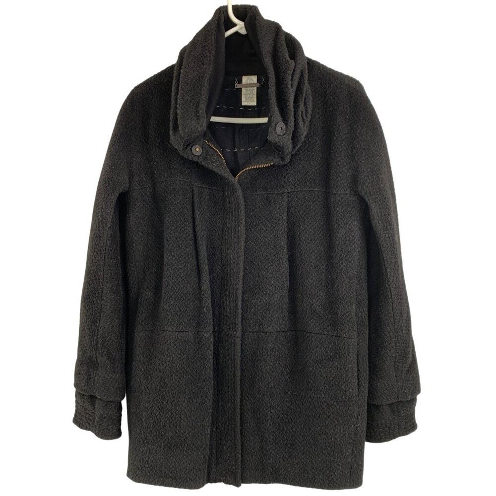 Diane Von Furstenberg Size 0 Alpaca Wool Blend Coat Funnel Neck Full Zip Fleece